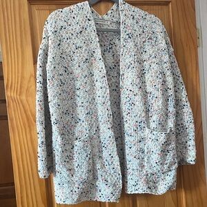 Moon & Madison Speckled Chunky Knit Cardigan Oversized Open Front Cozy Sz S